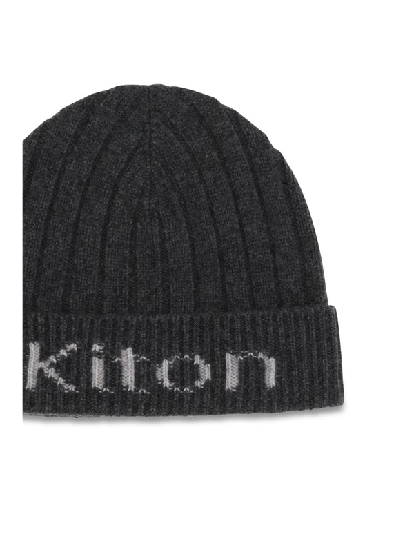 Beanie Hat Merino Wool Dark Grey/light Grey