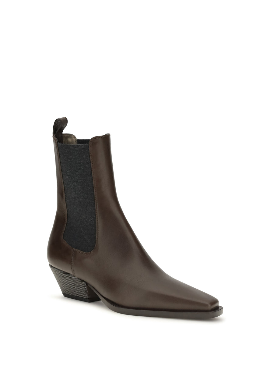 Leather Ankle Boots Cocoa