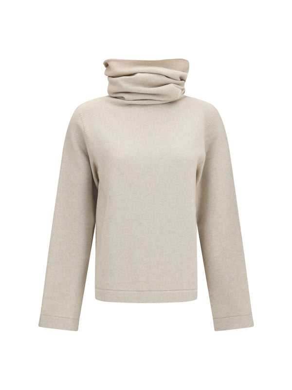 High-Neck Jumper Sable Fleece Wool (ovis Aries) Sweatshirts