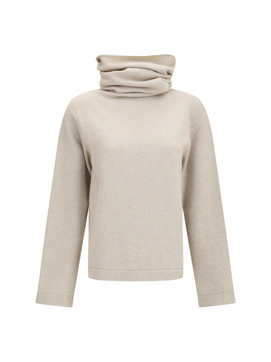 High-Neck Jumper Sable Fleece Wool (ovis Aries) Sweatshirts
