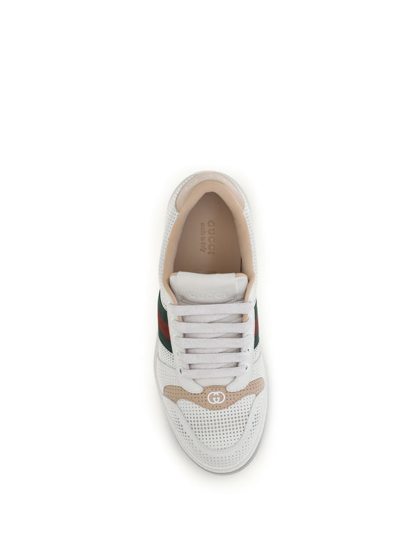 Trainers Screener Perforated Leather White