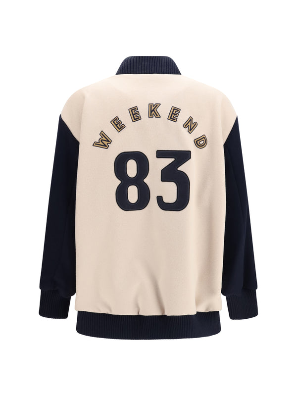 Bomber Jacket Double Wool Plaster Fleece (ovis Aries) Puffer