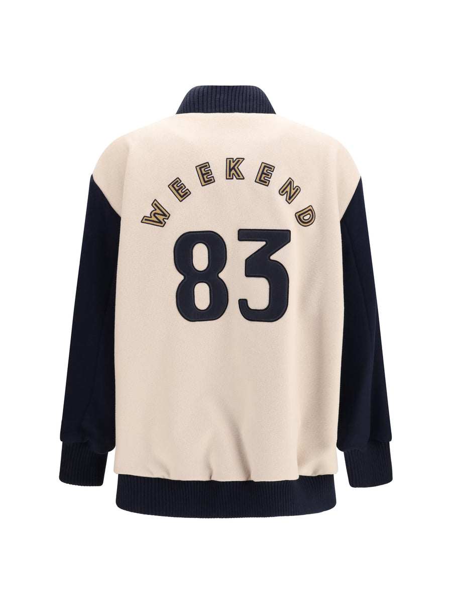 Bomber Jacket Double Wool Plaster Fleece (ovis Aries) Puffer