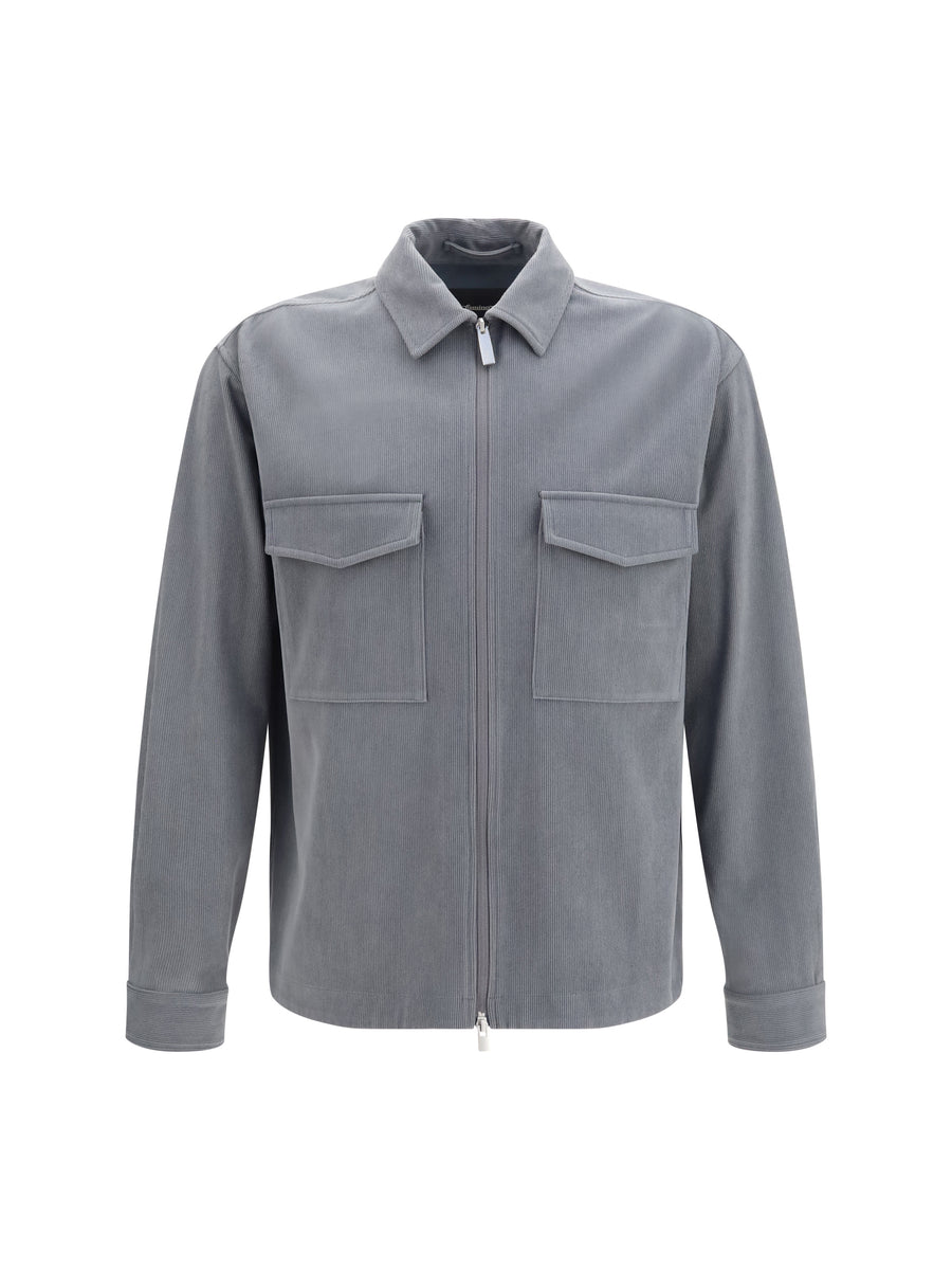 Corduroy Zip Jacket Mid Grey Polyester