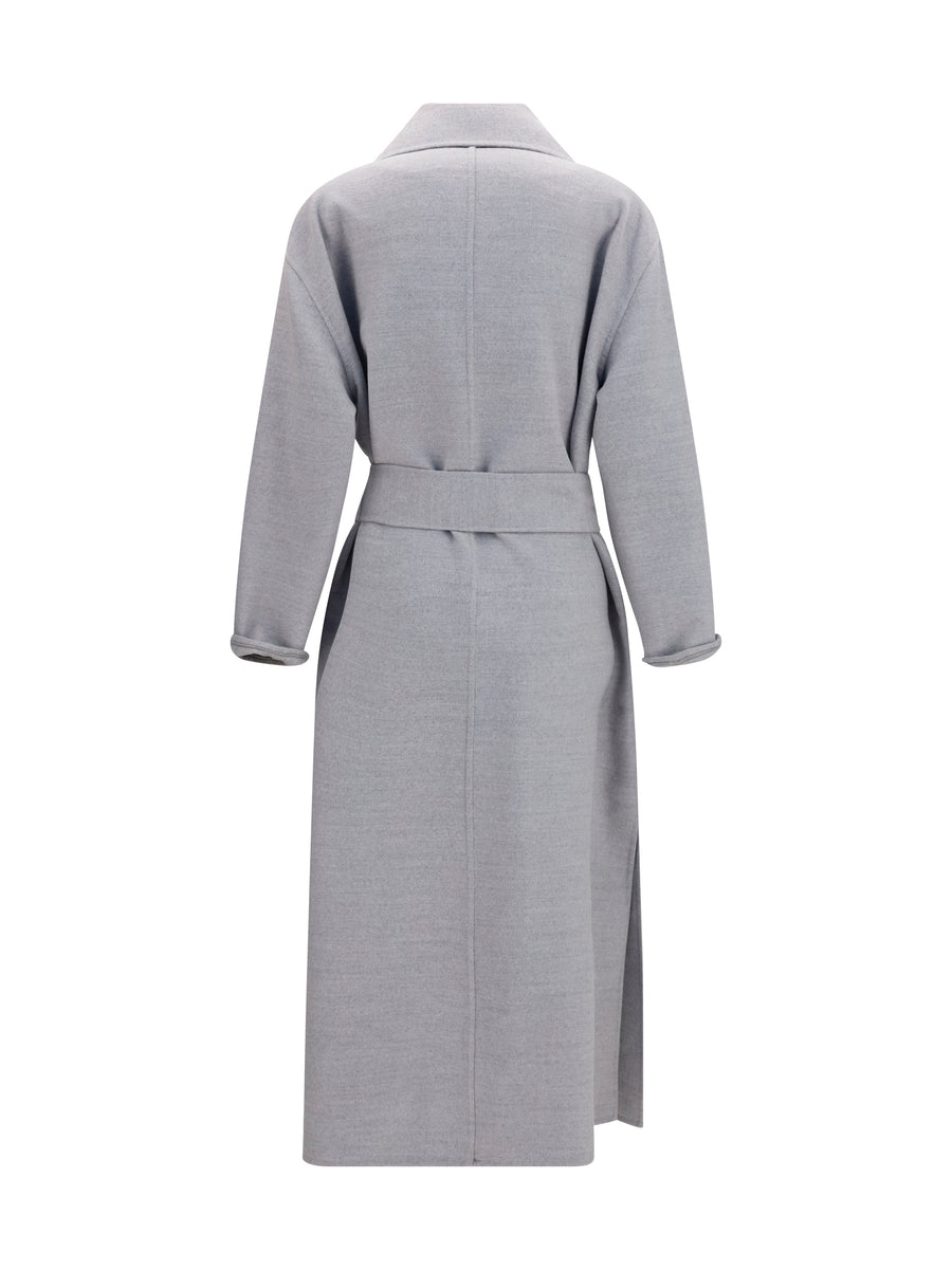 Coat Belted Double Wool Granite Merino (ovis Aries)
