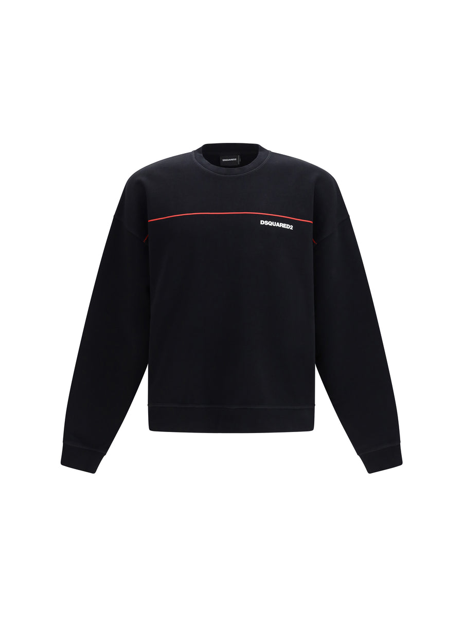 Sweatshirt Cotton Crew Neck Black Sweatshirts