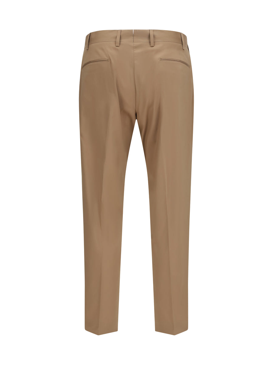 Tailored Trousers Beige Cotton
