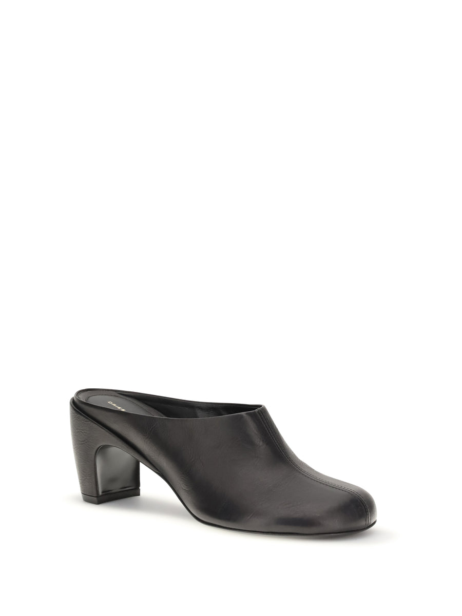 Leather Mules Black Calf Sandal