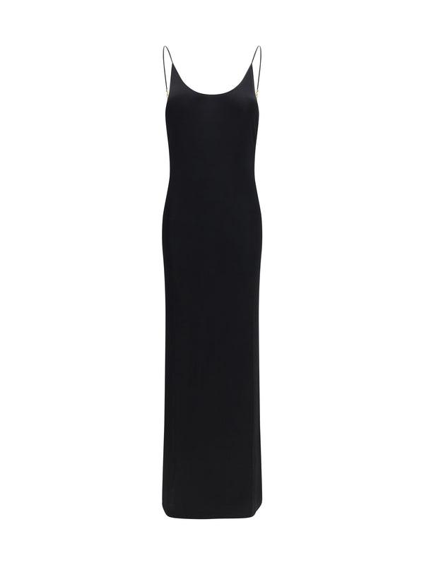 Backless Knit Dress Cassandre Chain Black Viscose