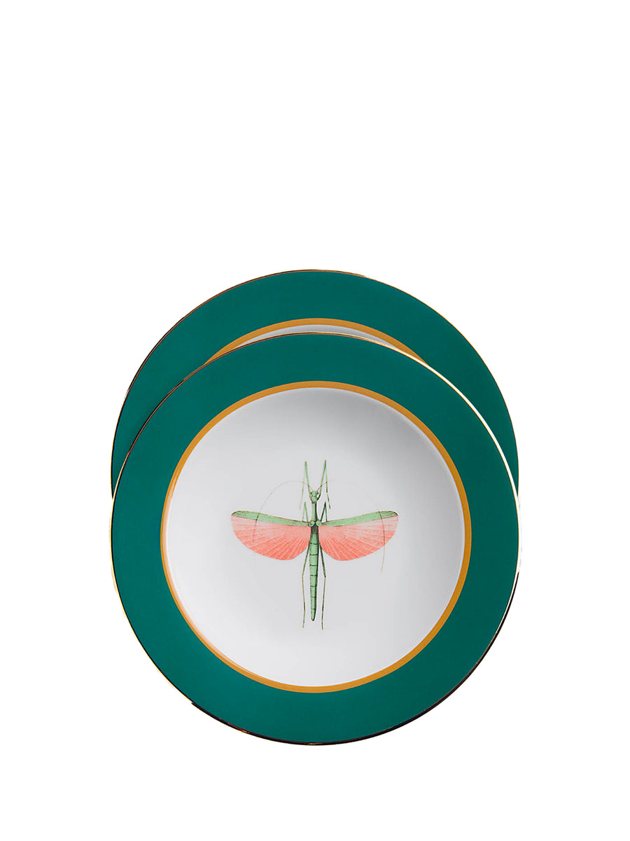 La Double J 100% Porcelain soup plate set in teal