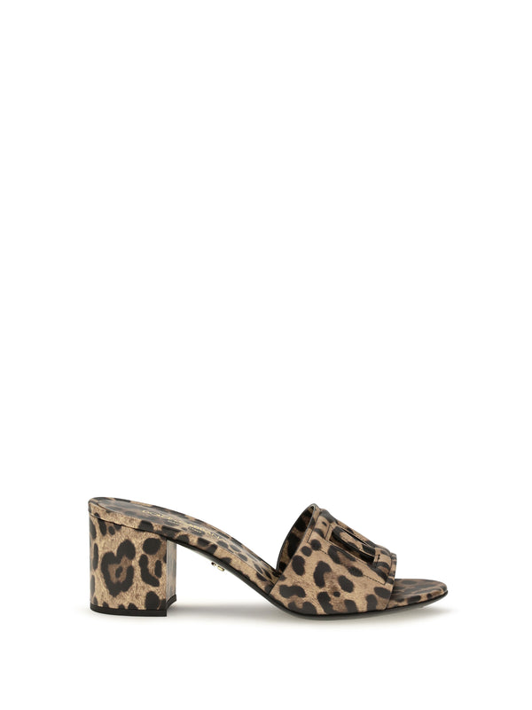Mules Keira Leopard Calfskin Brown Upper: Calf Leather Sandal
