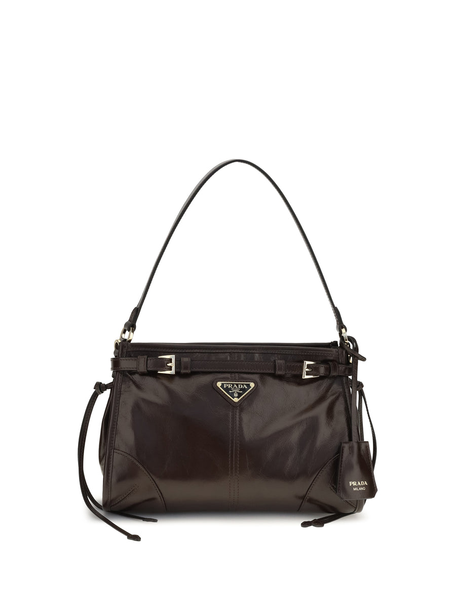 Prada 100% Calf Leather Bos Taurus shoulder bag in black