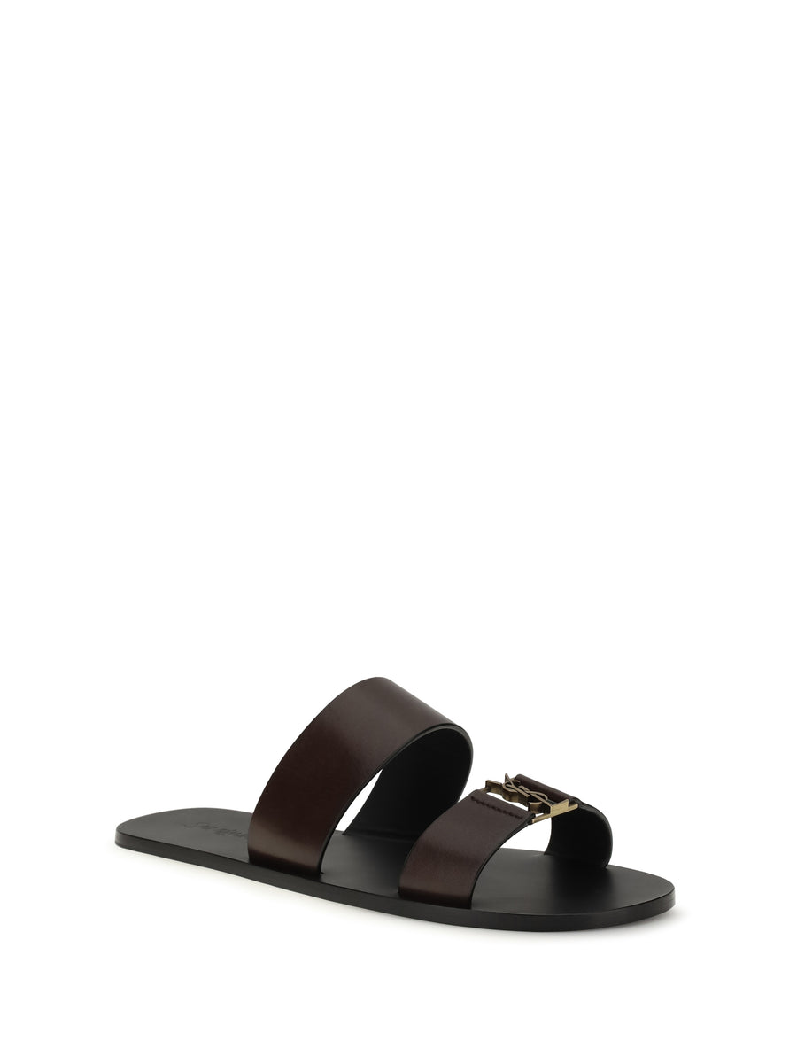 Sandals Babylone Coffee Calfskin Calf Leather
