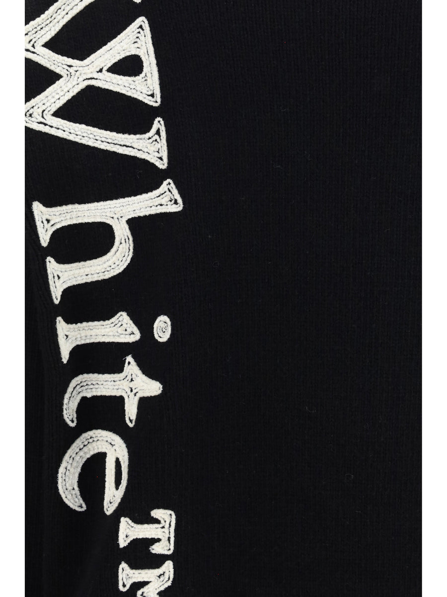 Crewneck Sweater Vertical Bookish Black-Ivory Black/ivory Merino Wool (ovis Aries)