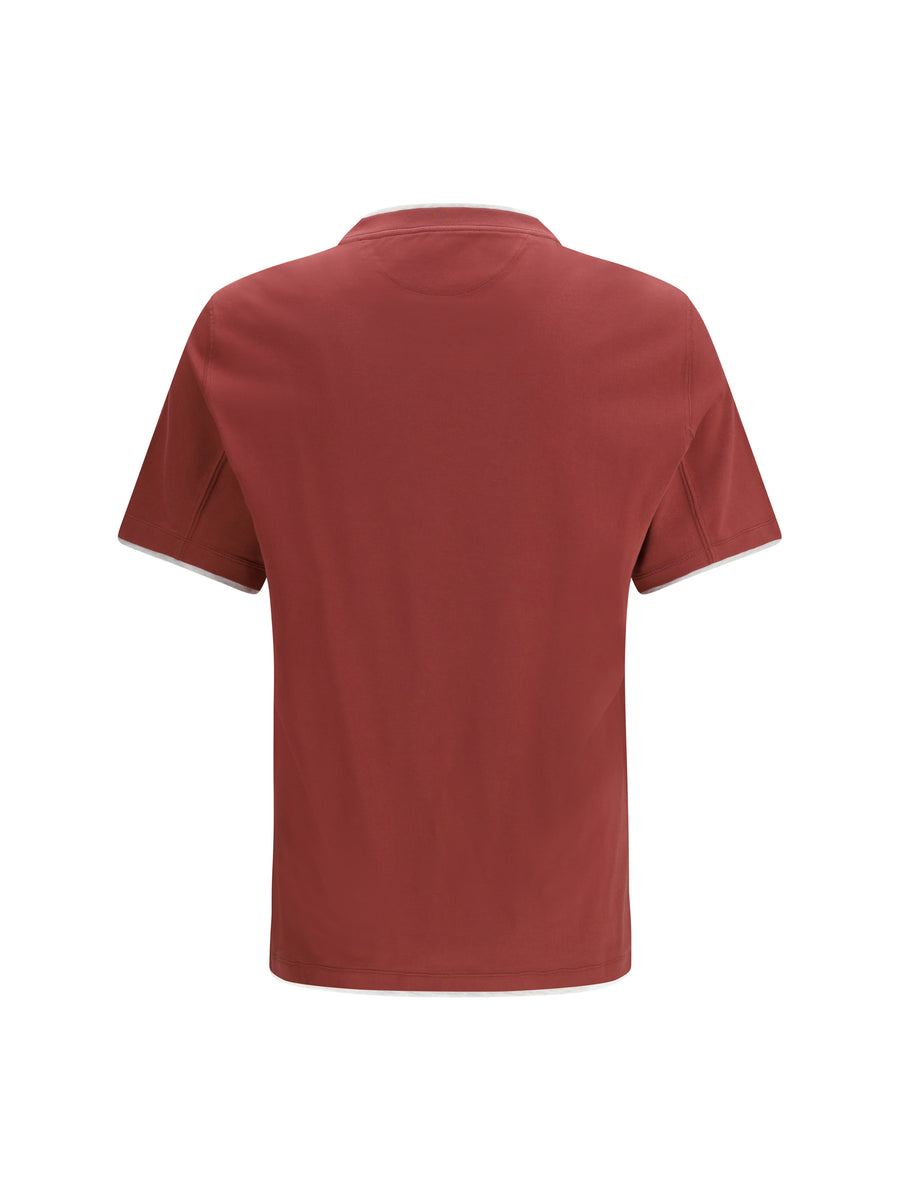 Cotton T-Shirt Coral-Pearl Coral/pearl T-shirts