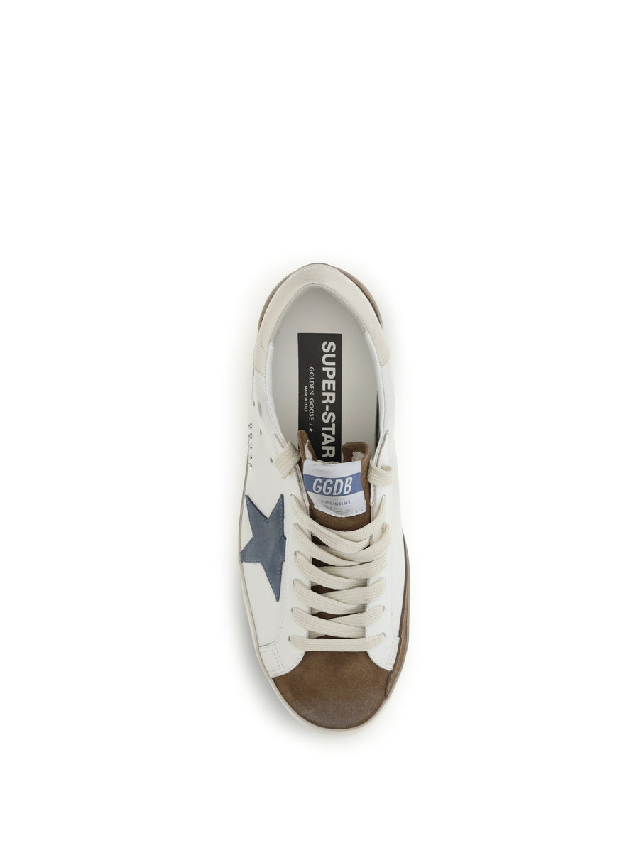 Sneakers Super Star Calf Leather White/brown/blue Denim/cream Upper Trainers