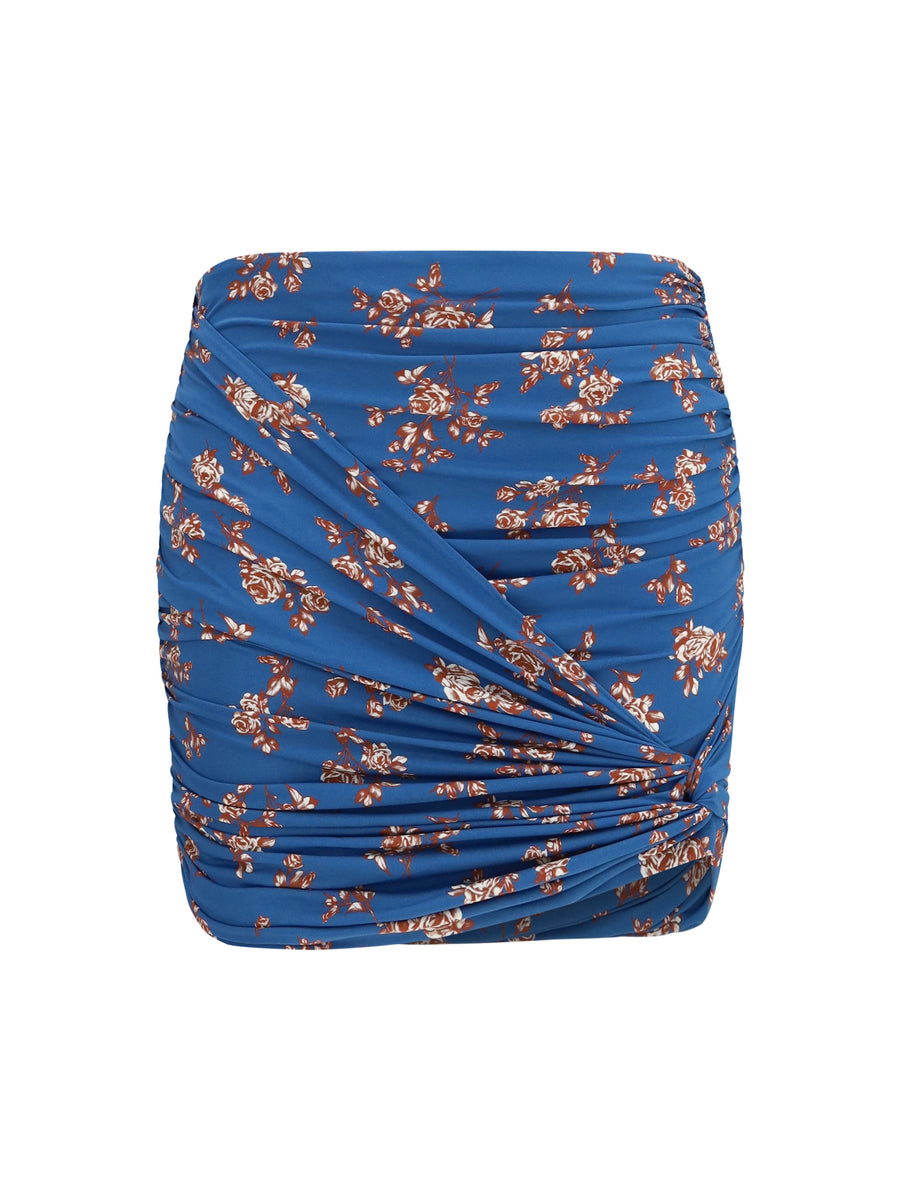 Swim Mini Skirt Blue Polyamide