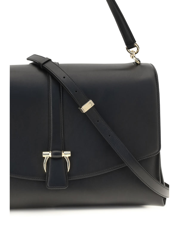Shoulder Bag Mia Large Black Calf Leather
