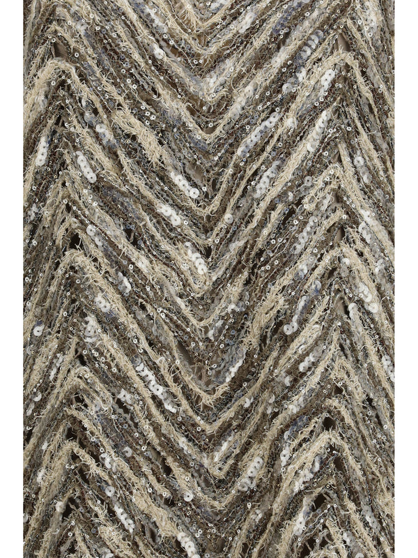 Dress Brown-Beige Sequin Brown/beige Paper