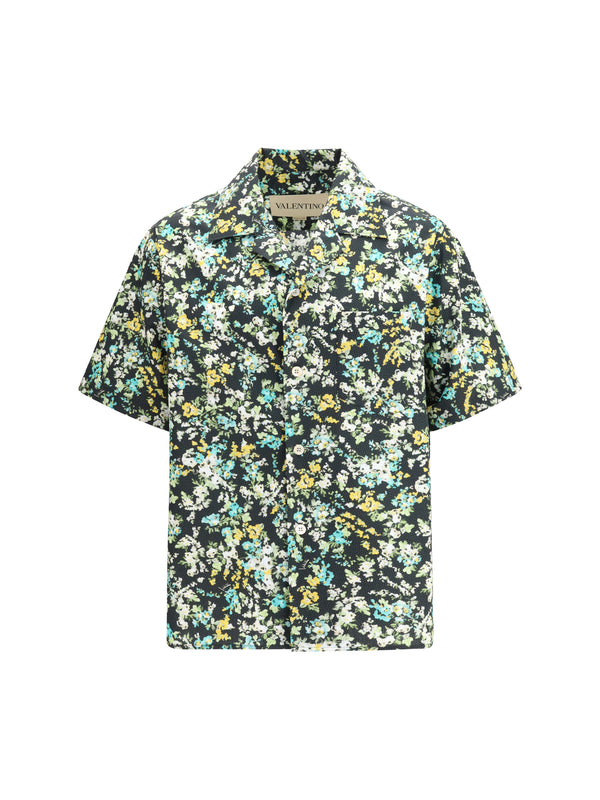 Bowling Shirt Papier Floral Black-Multicolour Black/multicolour Cotton