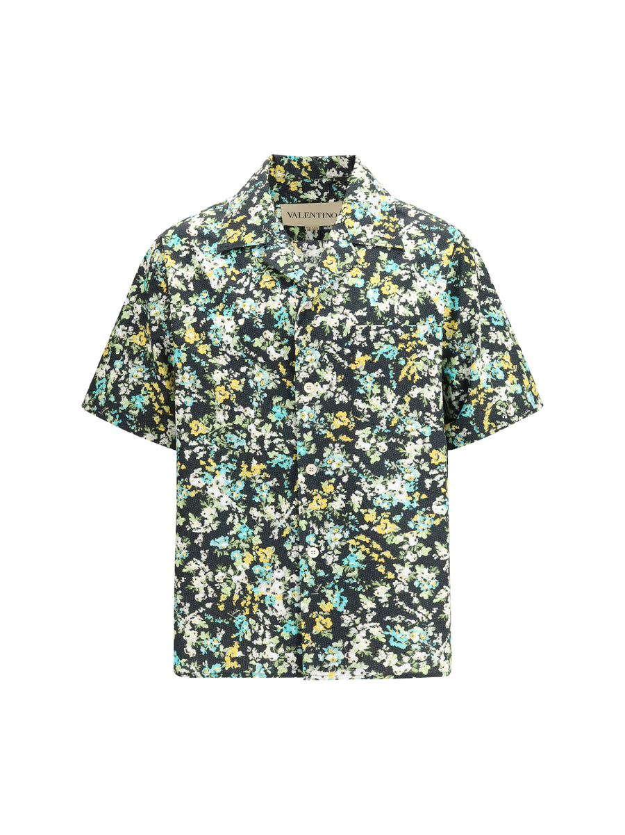 Bowling Shirt Papier Floral Black-Multicolour Black/multicolour Cotton