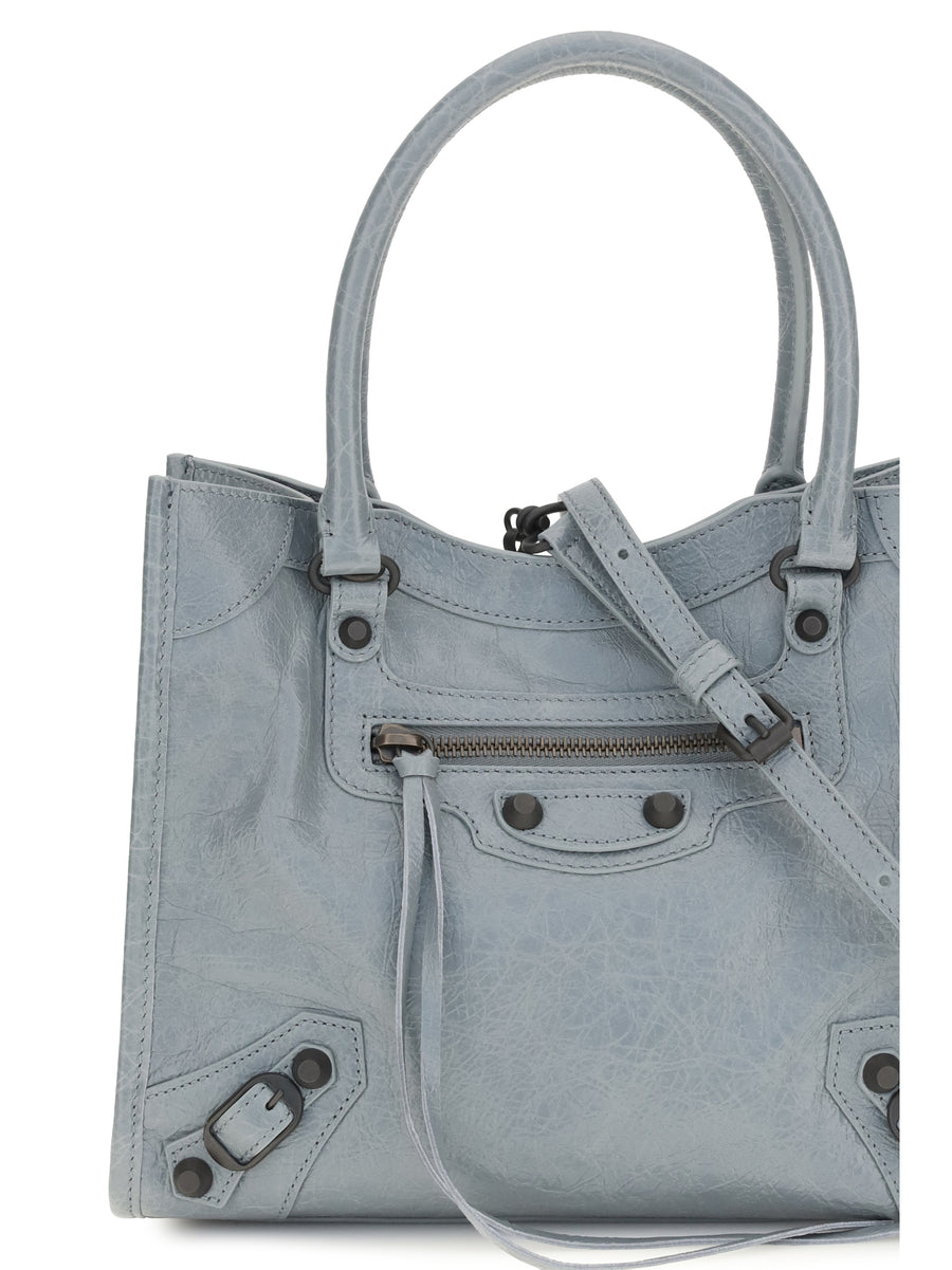 Mini Tote Handbag Le City Blue Grey Lambskin Shoulder Bags