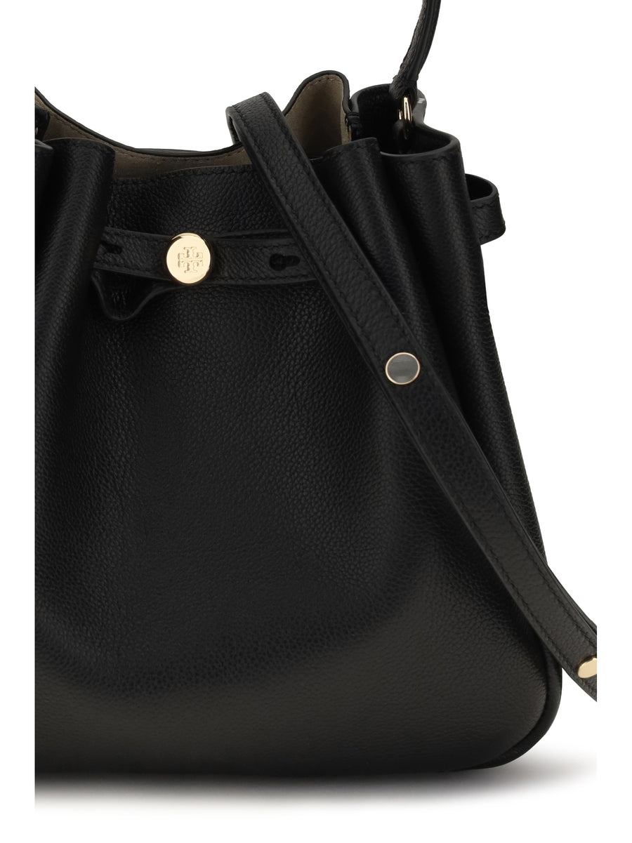 Bucket Bag Romy Hammered Leather Black Calf