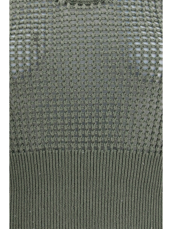 Tank Top Perforated Sequin Eucalyptus Cotton