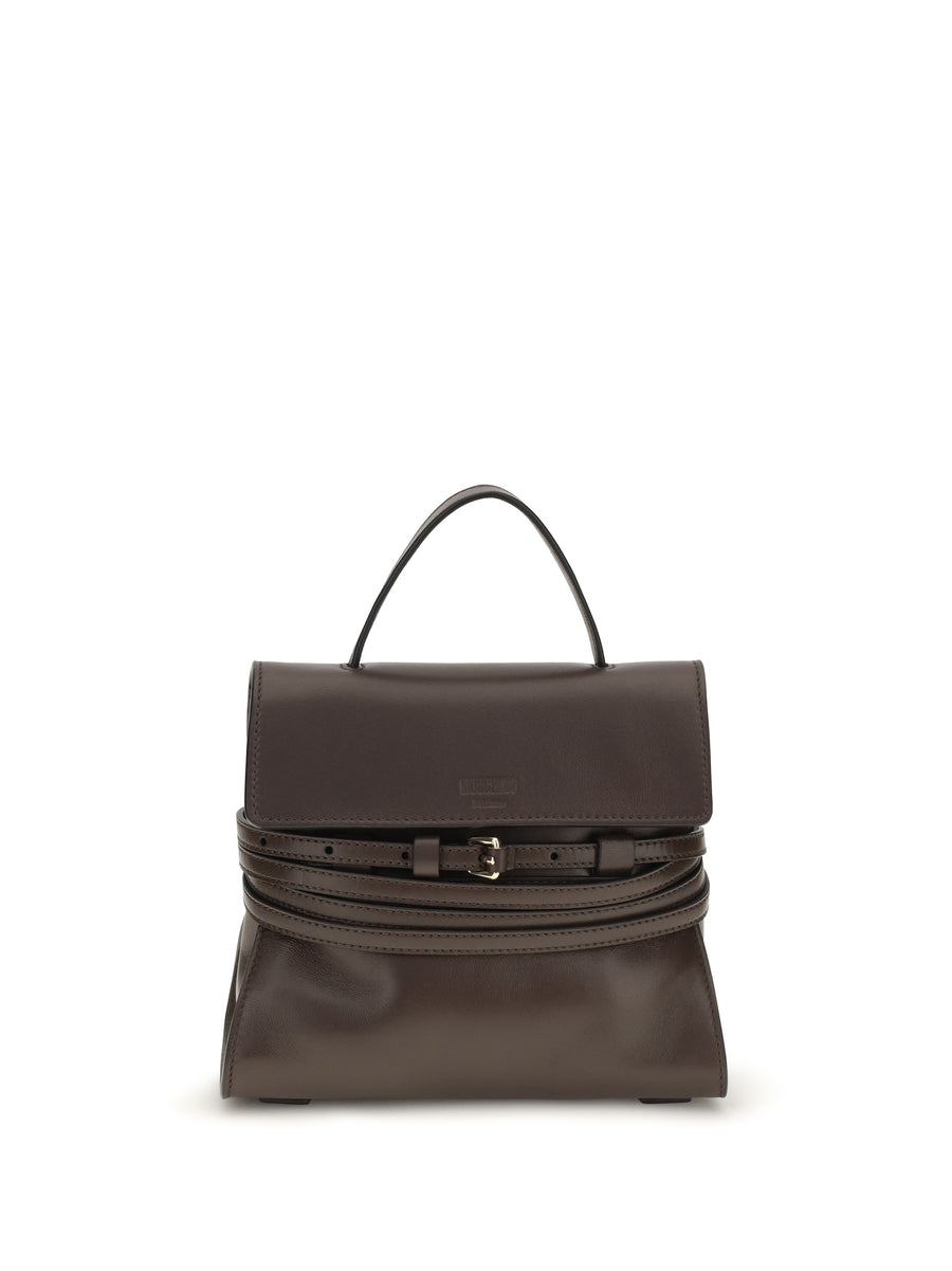 Handbag Tie Me Chocolate Goatskin (hircus Goatskin) Shoulder Bags