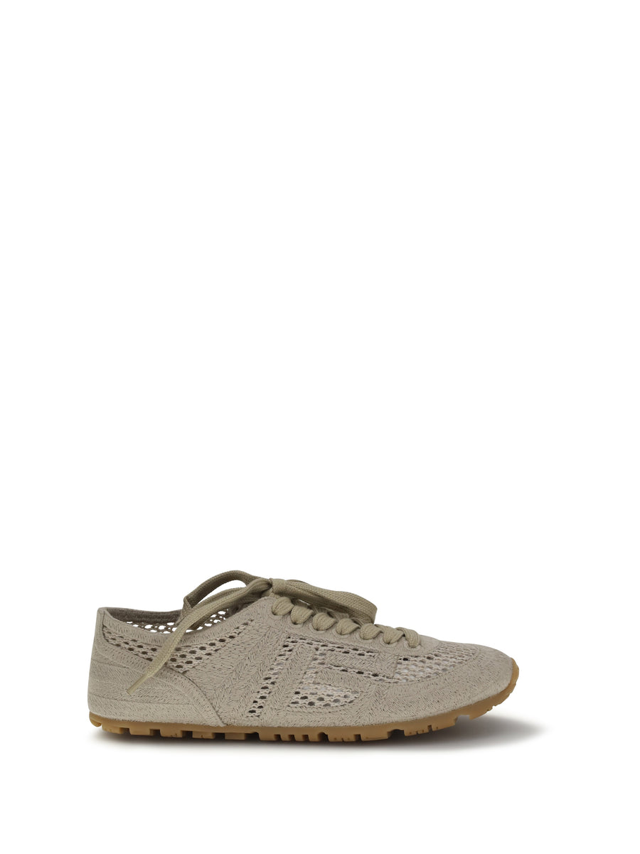 Sneakers Racer 45 Beige Macramé Upper: Cotton Trainers