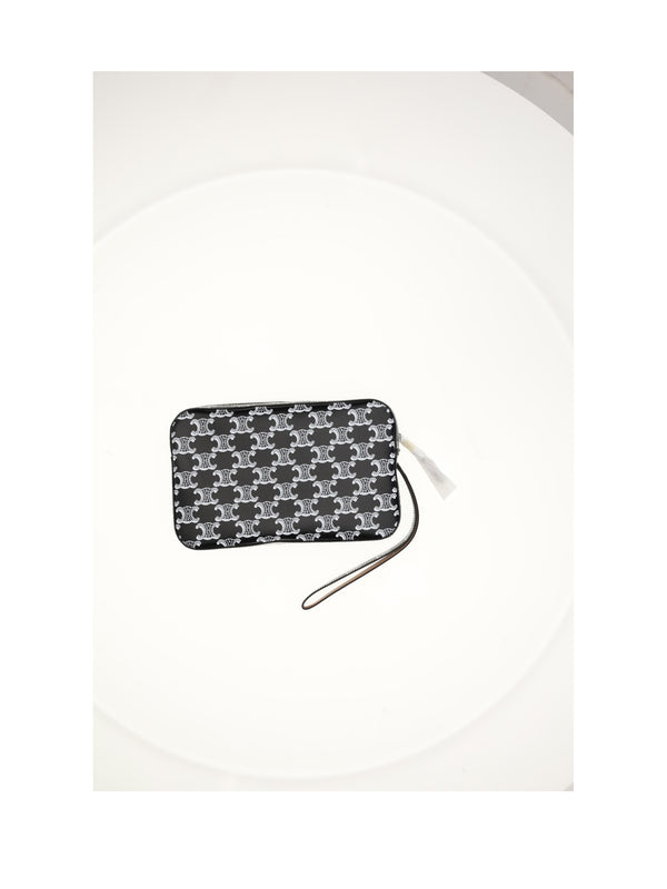 Pouch With Strap Black-White Black/white Cotton Umbrellas