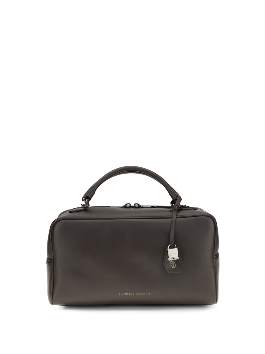 Brunello Cucinelli 100% Calf Leather Bos Taurus shoulder bag in brown