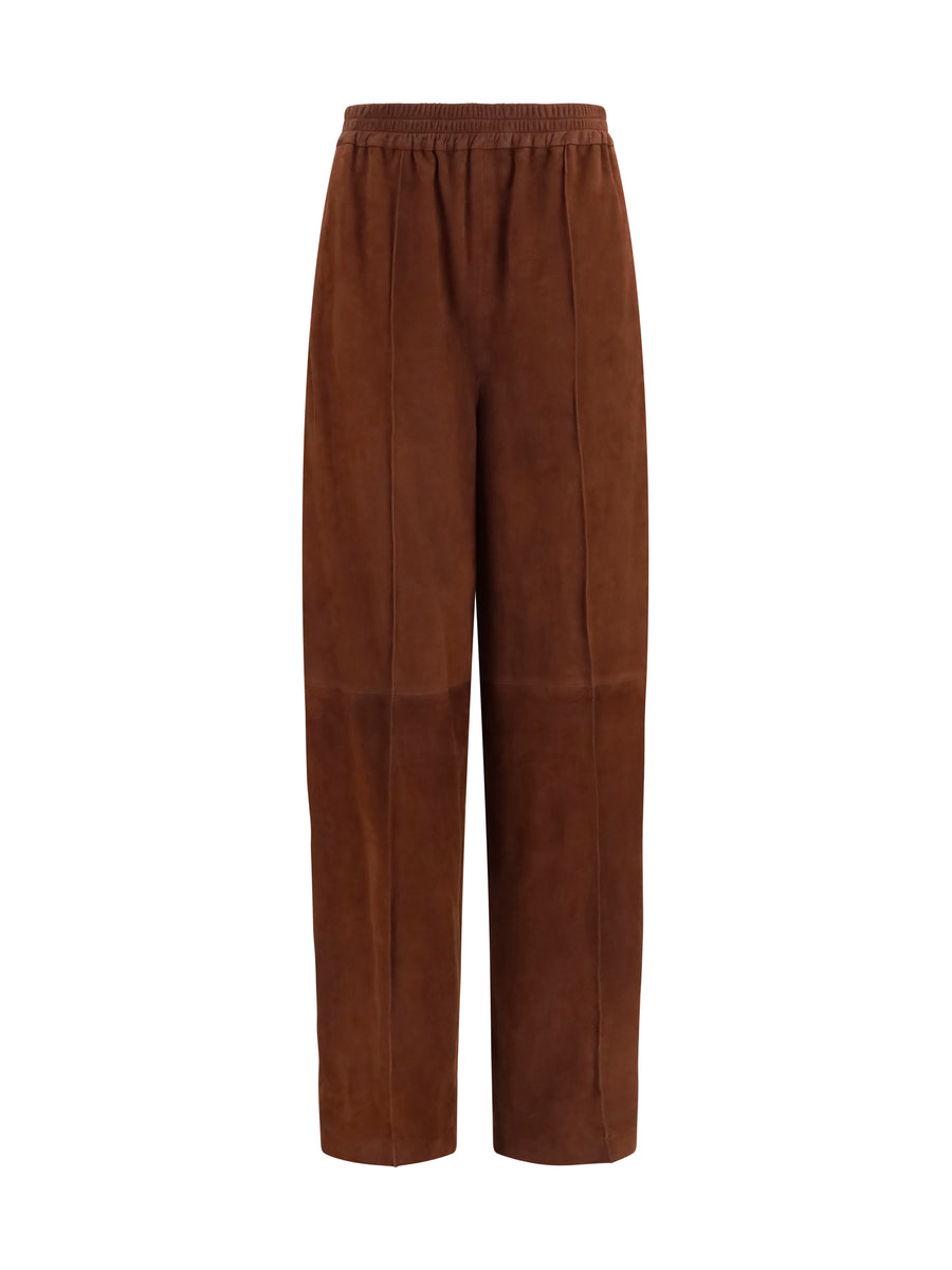 Fabiana Filippi 100% Chamois Leather trousers in brown