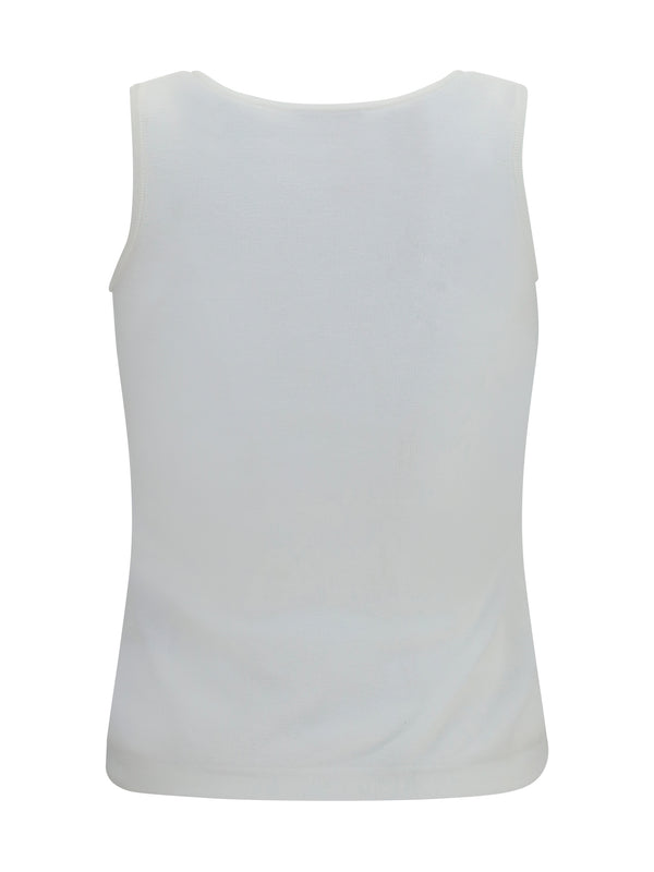 Logo Tank Top White Full Cotton