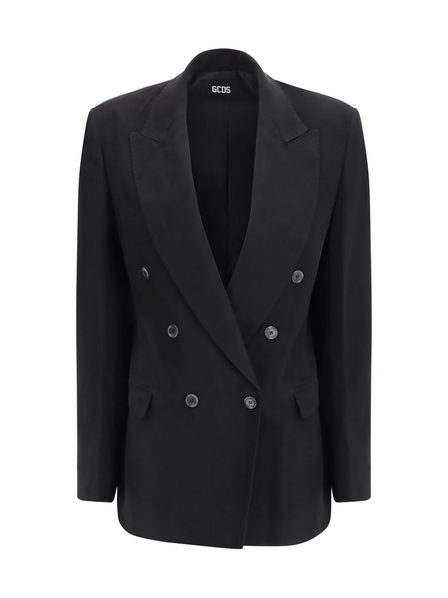Blazer Double-Breasted Black Black/black Viscose Blazers