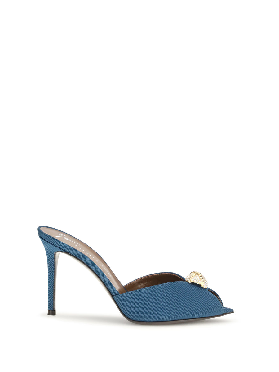Giuseppe Zanotti 100% calf leather mule in blue