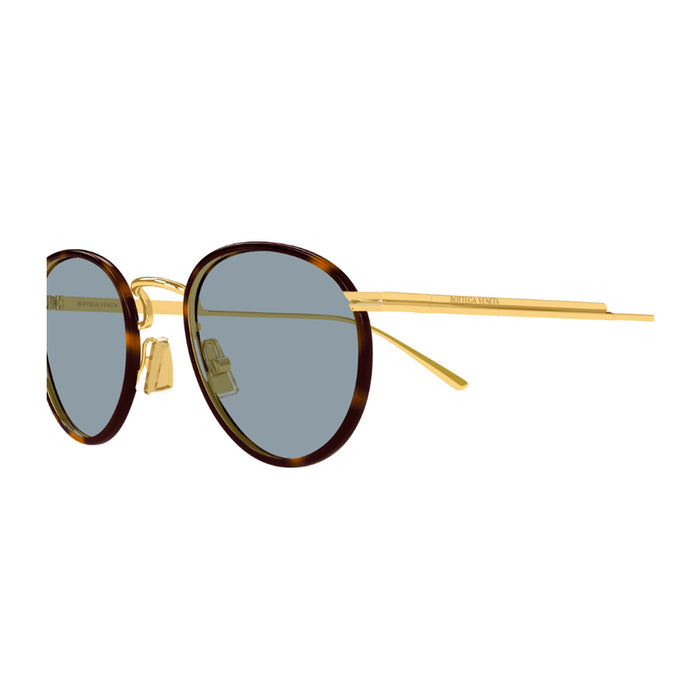 Bottega Veneta BV1389S Linea Ribbon 002 Gold Blue Oro Acetate/ Metal Occhiali Da Sole