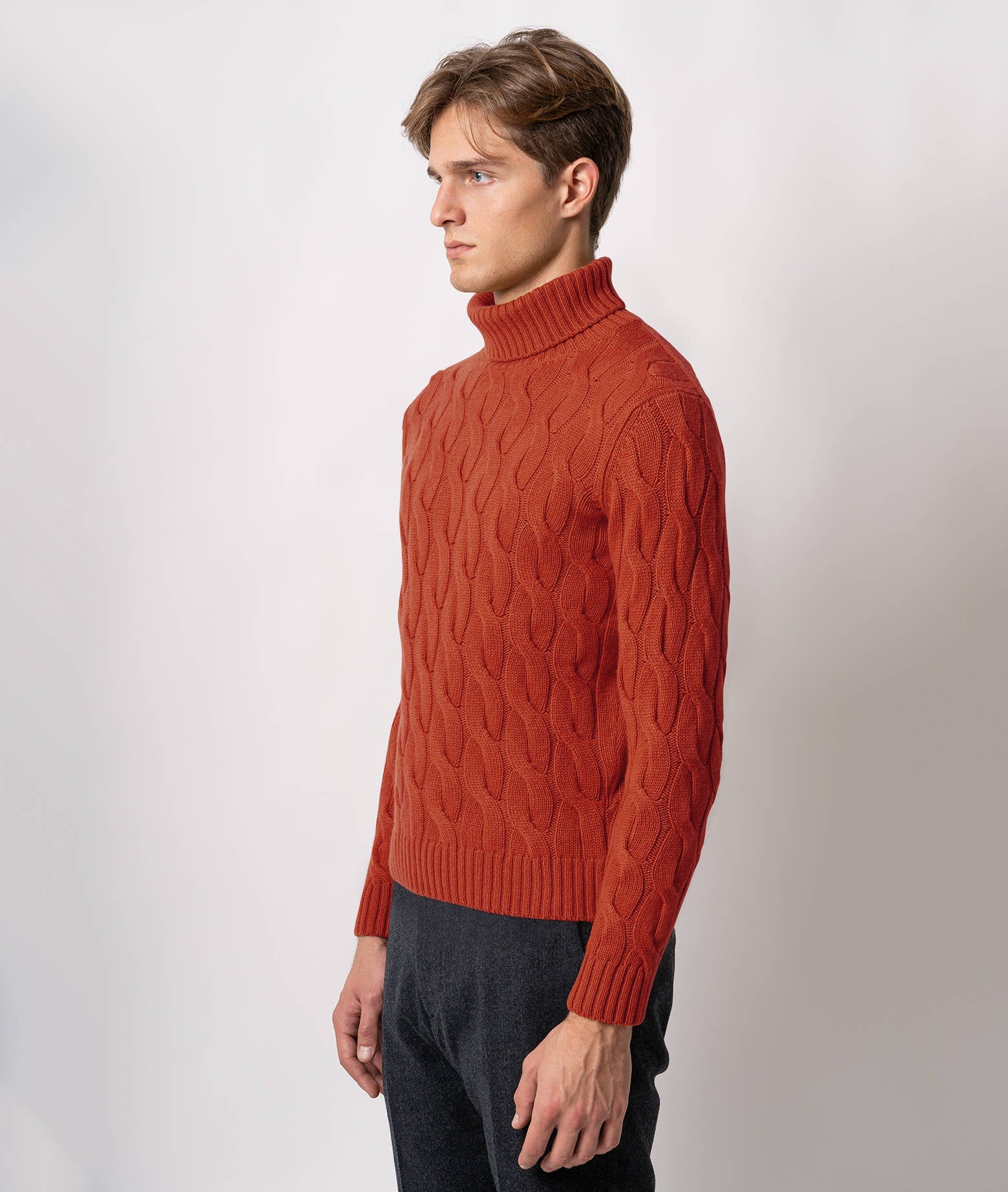 Turtleneck Cashmere Sweater Lapponia Firebrick Maglieria Dis/lav Pesante