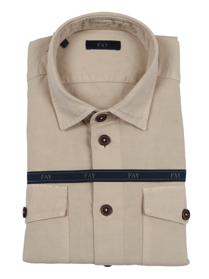 OVERSIZED SHIRT-JACKET WITH POCKETS White Linen Cotton