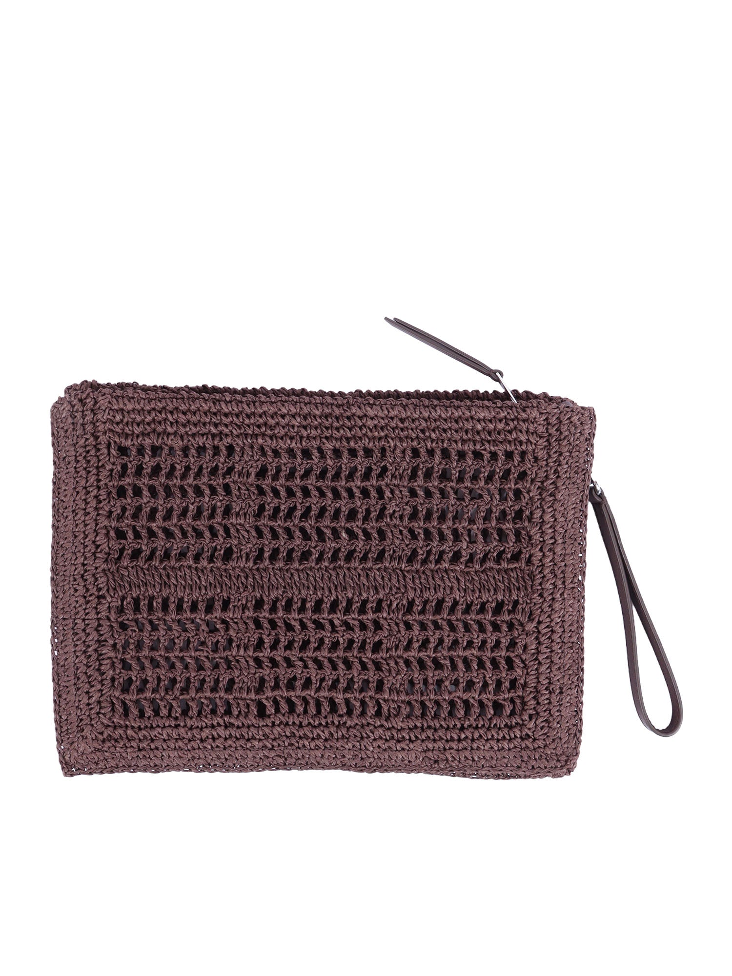 Ella Hand-Crocheted Pouch Brown Handbag