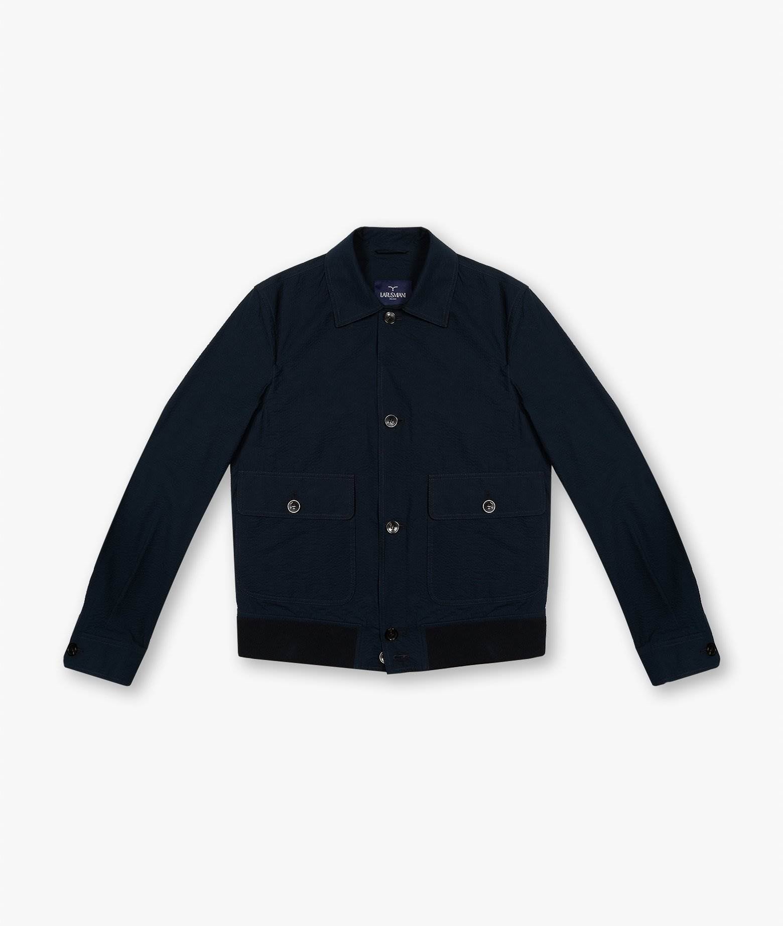 Sempione Seersucker Jacket Blue Sportwear Blouson