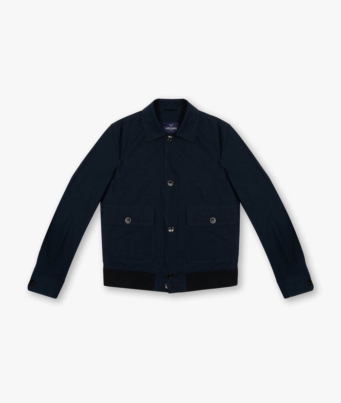 Sempione Seersucker Jacket Blue Sportwear Blouson