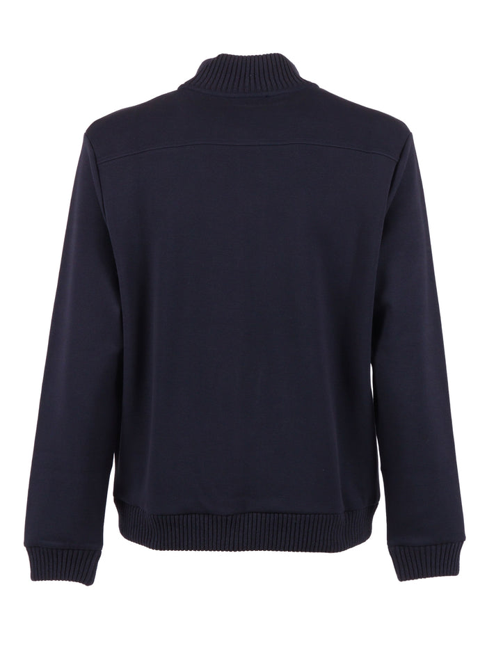 SWEATSHIRT JACKET WITH BUTTONS Blue Cotton Polyester Elastane