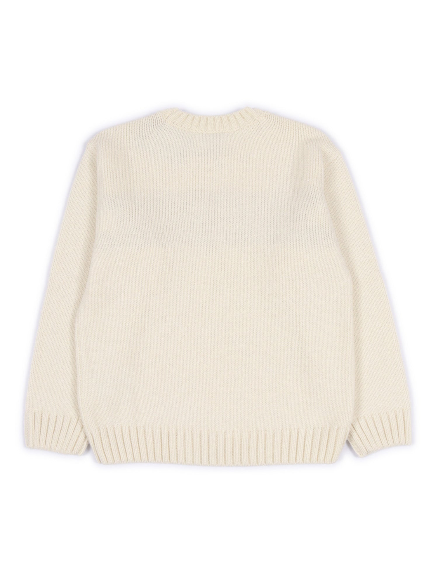 PULLOVER White Virgin Wool Acrylic Crewneck