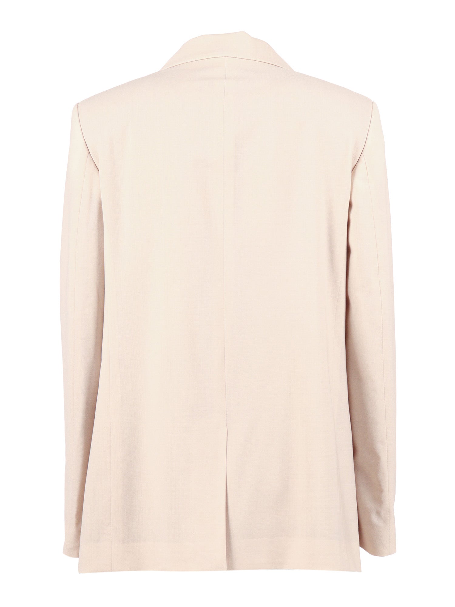 Bistretch Wool Single Breasted Jacket With Filo Diamante Pink Polyamide Elastane