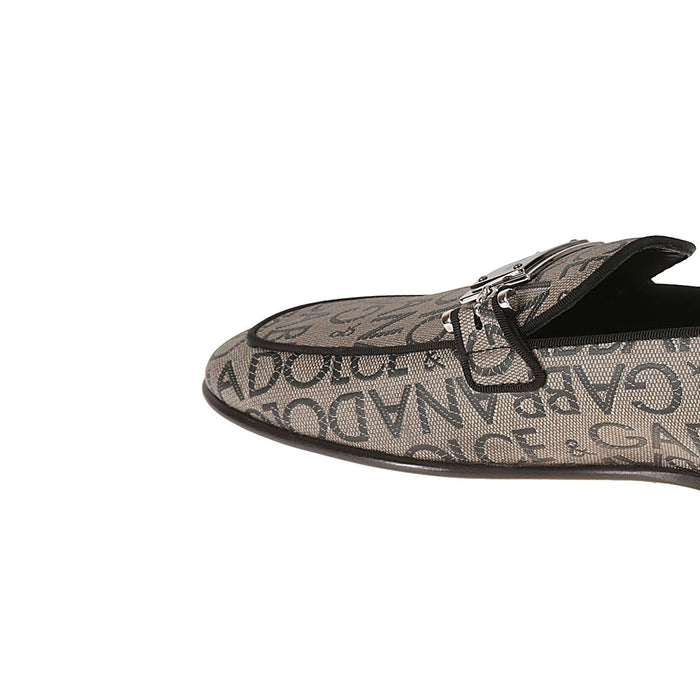 Jaquard Loafers Brown Calf Leather