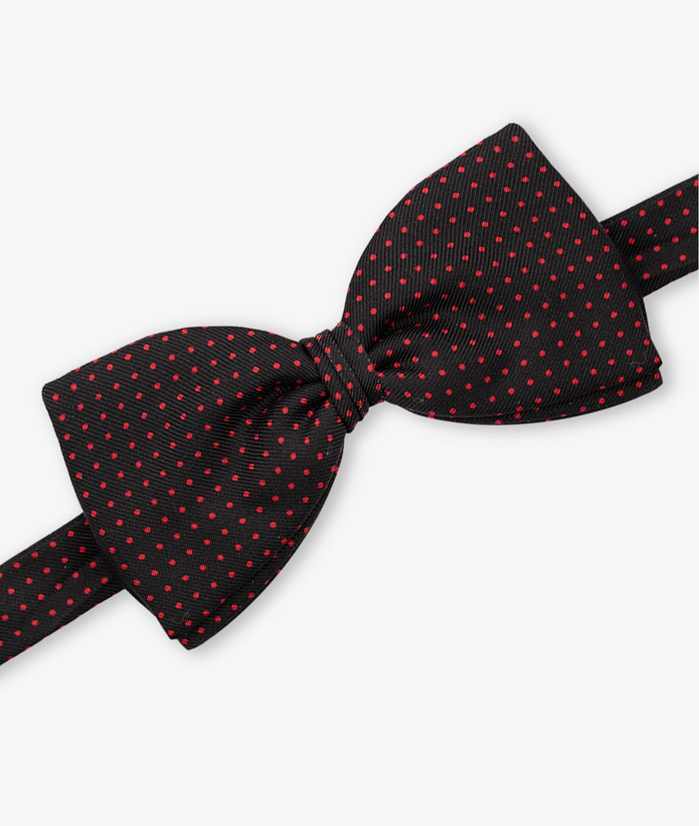 Bow Tie Pois Black Printed