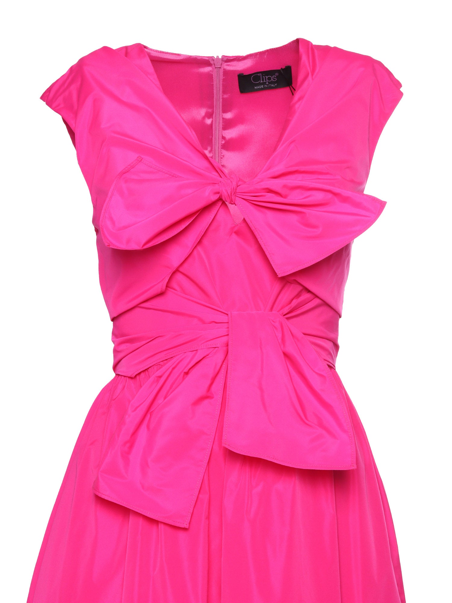 Dress with bows Fuchsia Midi