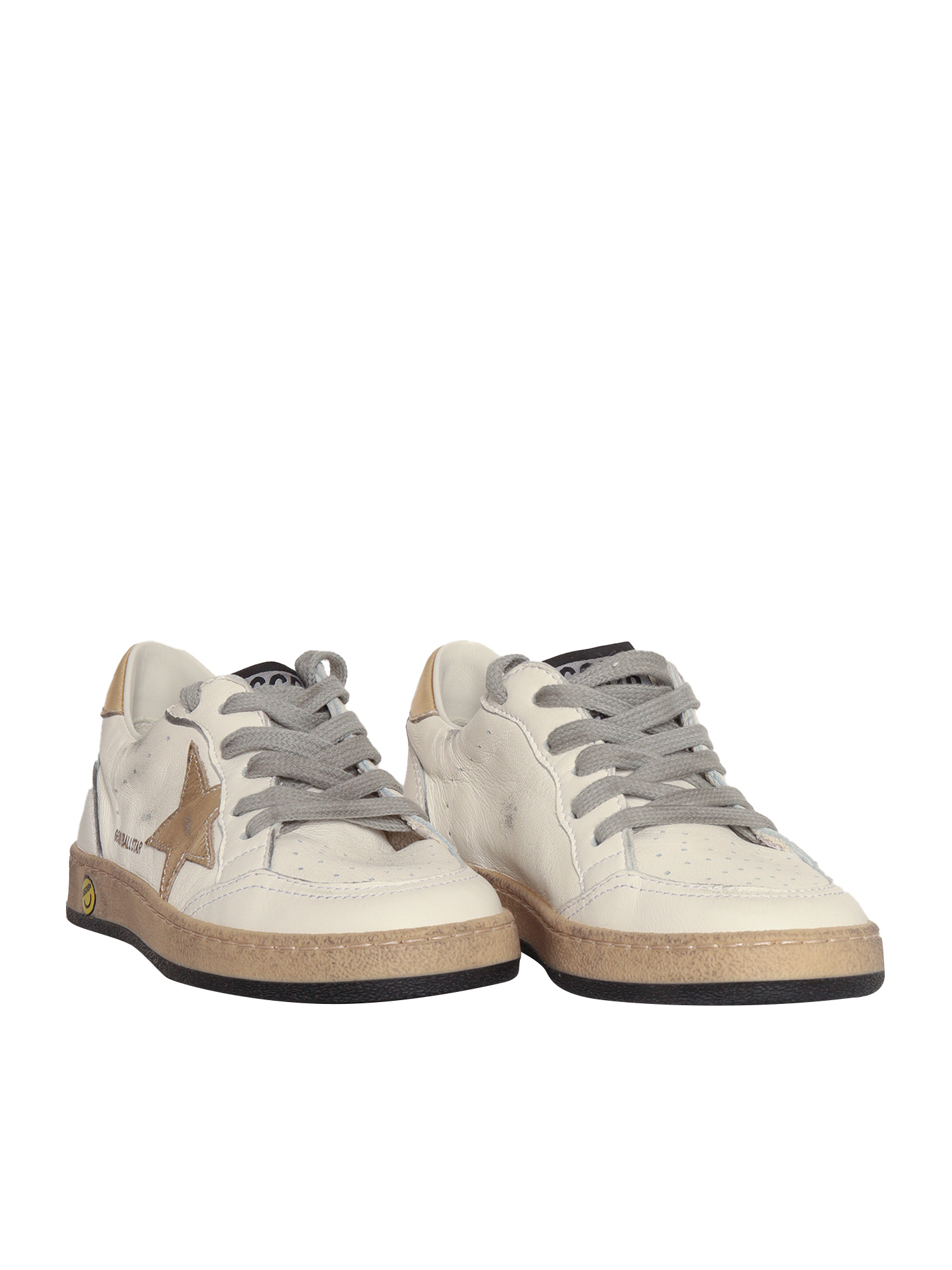 BALLSTAR NAPPA UPPER LAMINATED STAR AND HEEL White Kid Sneaker