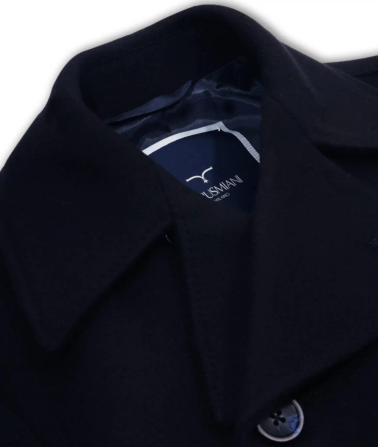Wool And Cashmere Peacoat Denali Blue Capo Lungo Industriale